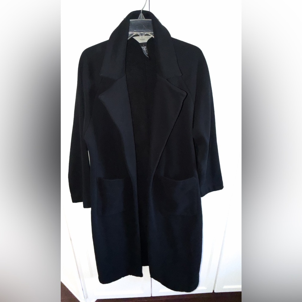 Vuori Restore Trench Coat Black Women's Longline Sz Large Lagenlook Minimalist - Picture 2 of 15